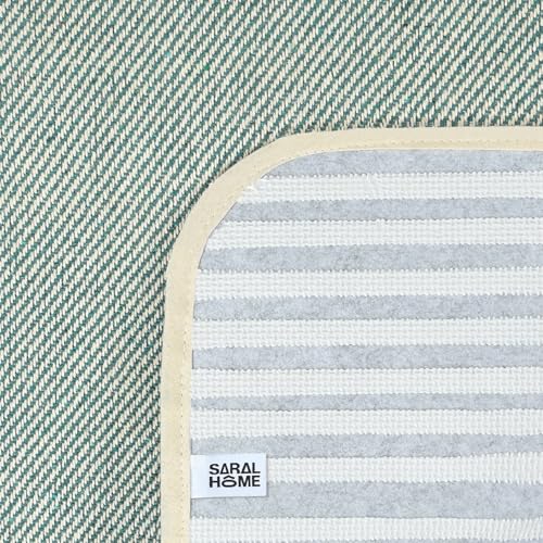 Image of Saral Home Cotton Solid Rectangular Anti Skid Runner | Washable, Durable Yoga Mat for Kids, Men and Women | Exercising /Gym Yoga Mat (Green, 60x180 CM)