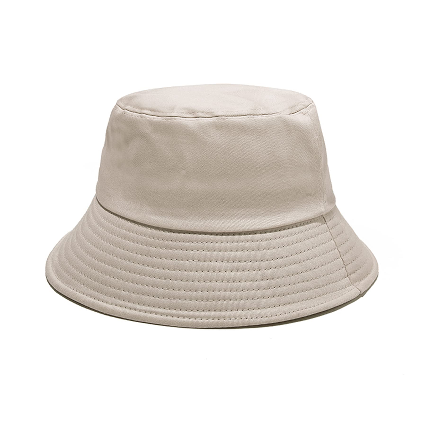 PFFY Bucket Hat for Women Men Cotton Summer Sun Beach Fishing Cap Beige