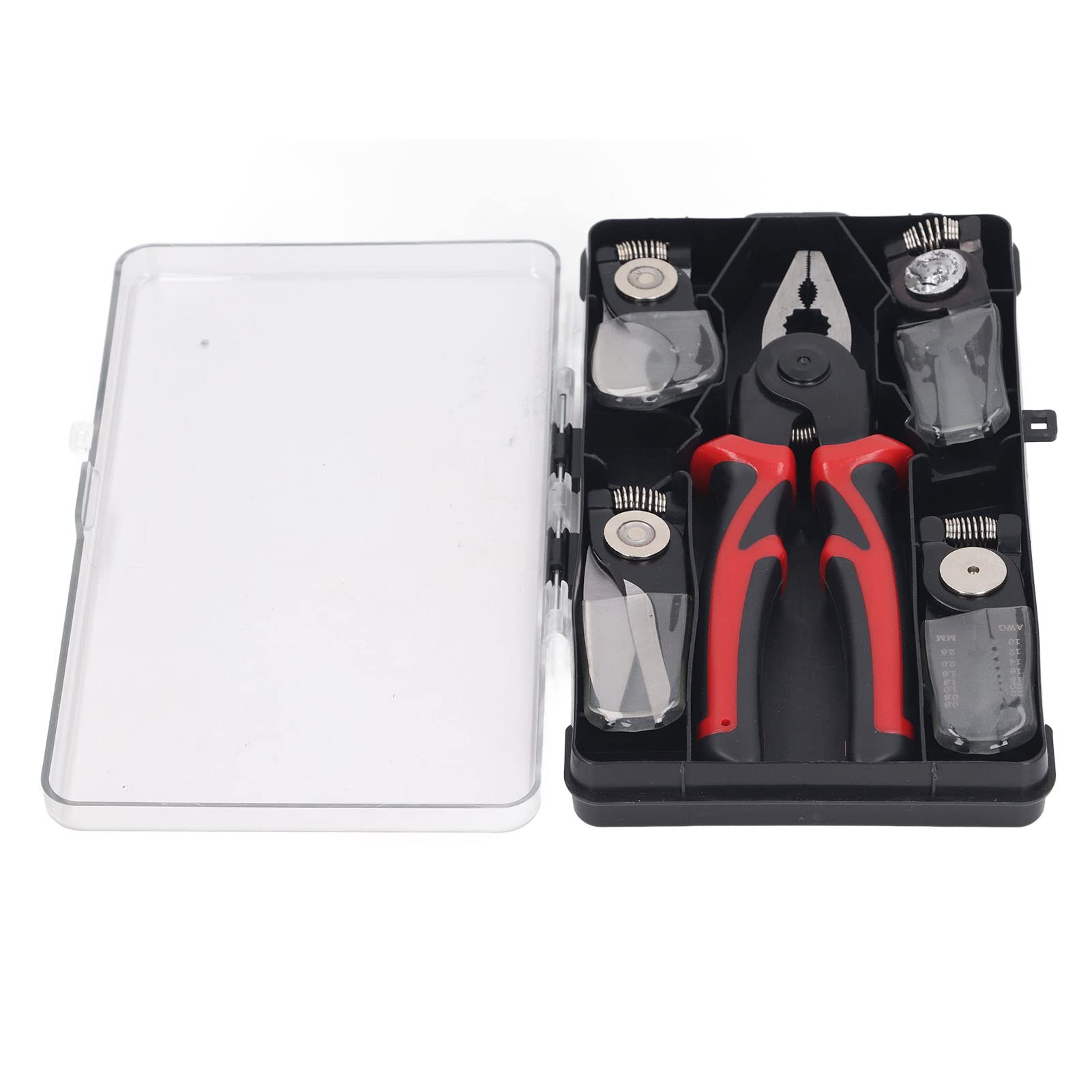 Aramox Pinza Crimpatrice 5 in 1, Spelafili in Acciaio Legato con Tagliacavi, Spellatura AWG10 22, Taglio da 16mm, Maniglia Antiscivolo per Elettricisti Riparazione Casa Manutenzione