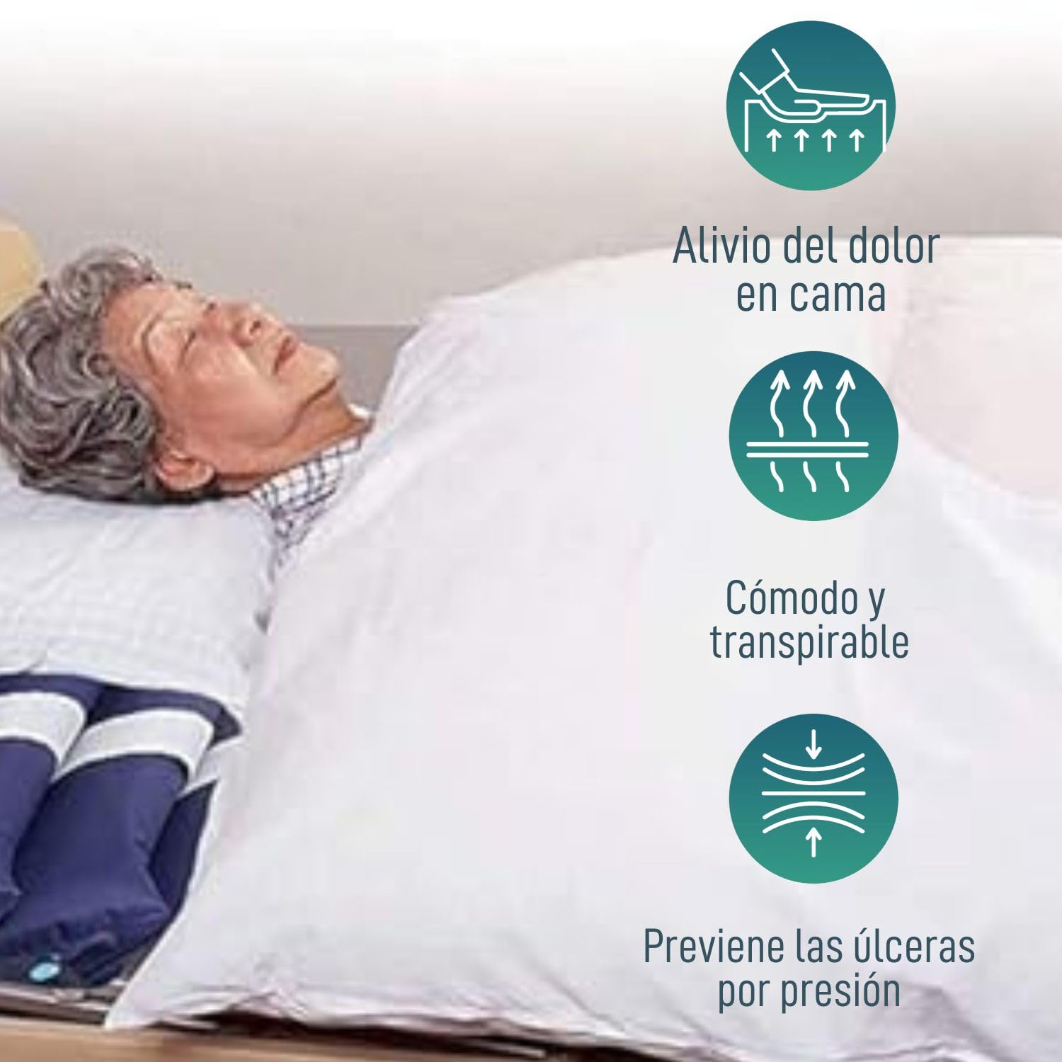OrtoPrime Colchón Antiescaras con Compresor Silence Confort Incluido - Colchón Anti úlceras - Colchón Aire Antiescaras para Cama - Colchones Antiescaras Escaras 200x86x9,5cm Material ANTIESCARAS