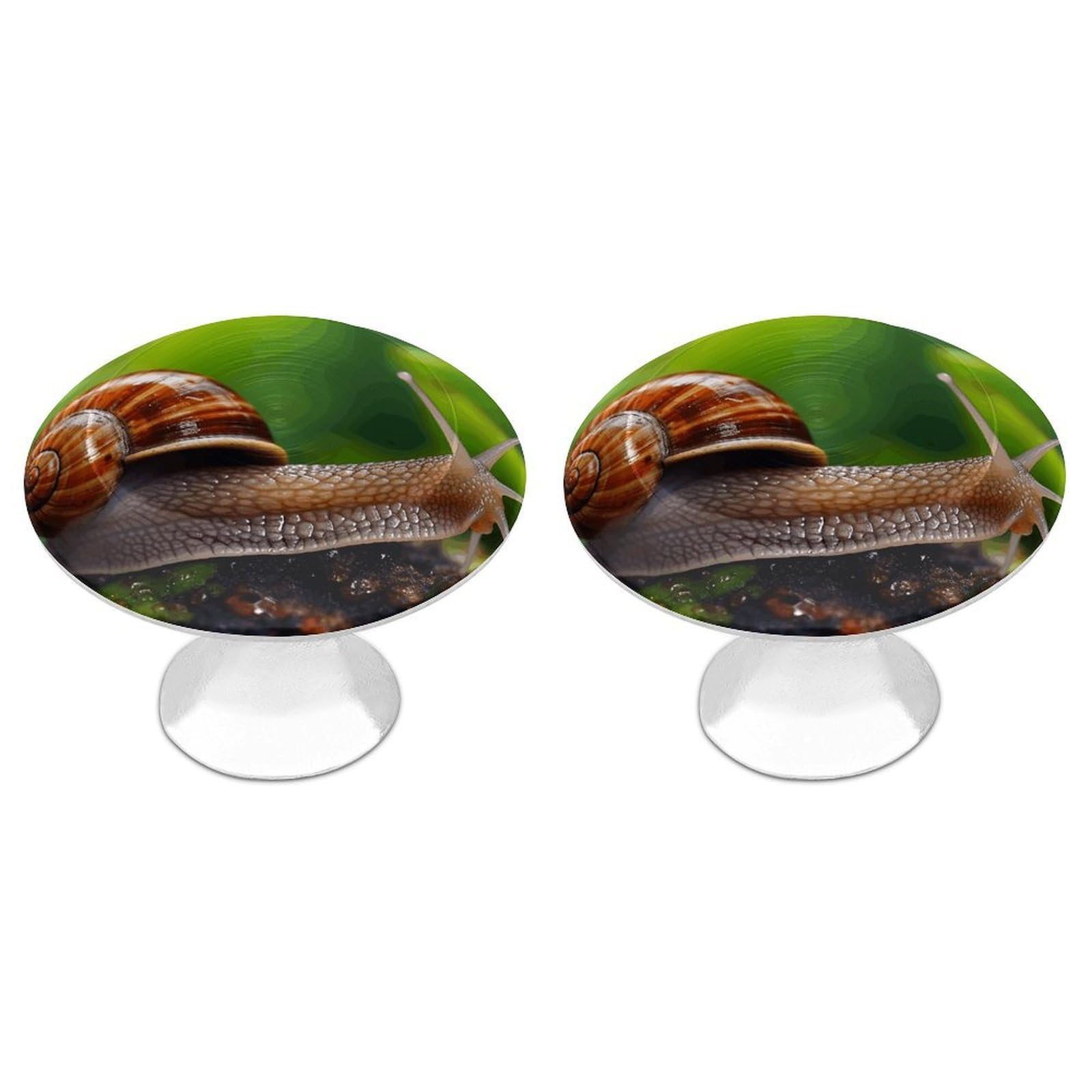 Fekiloot Style Wildlife Animal Snail Cabinet Knobs 2 Pack Stainless Steel Round Dresser Drawer Knobs Kitchen Drawer Hardware Dresser Knob Closet Door Pulls Cabinet Handles For Cupboard Drawer Pulls