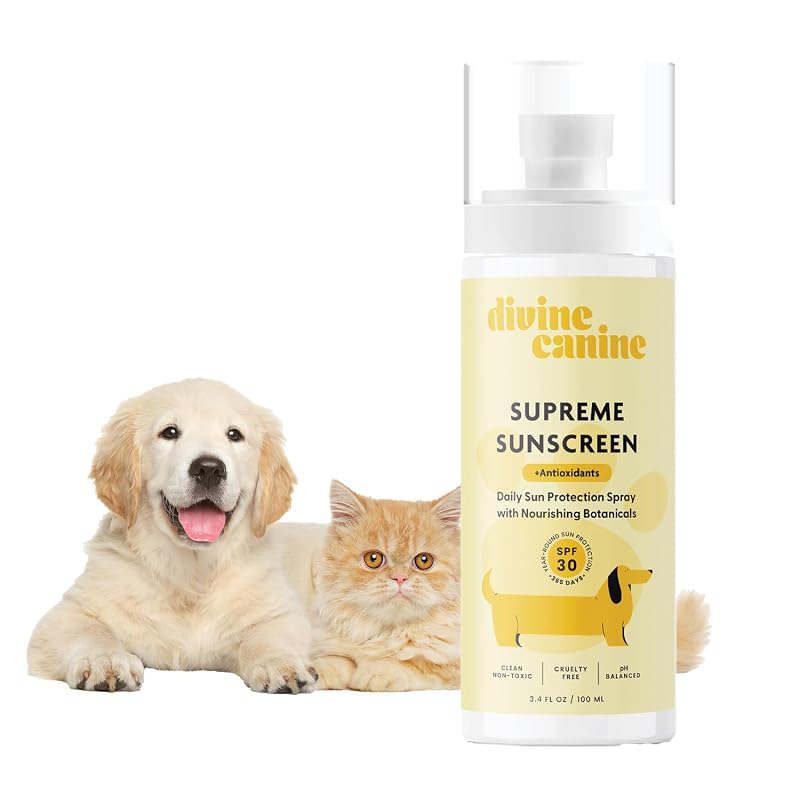 Protetor solar para cães em spray, resistente à água, SPF 30 Divine Canine, 100 mL