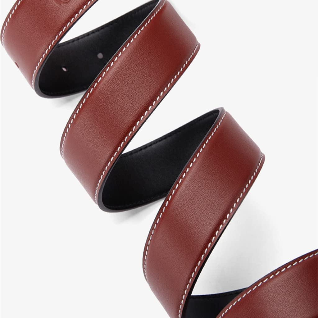 Ceinture en Jean décontractée pour Hommes 100% Cuir véritable avec Boucle en métal Mat Simple Ceinture Classique pour Le Travail et Les Affaires