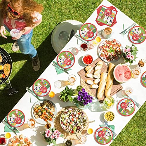 MEZHEN Kuh Partygeschirr Bauernhof Kindergeburtstag Deko Tier Geburtstag Party Geschirr Pappteller Becher Servietten… – Bild 6