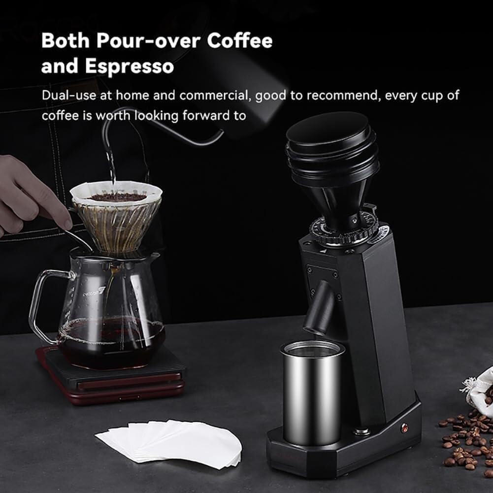 Electric Coffee Grinder, Dry Grinding Machine Bean Grinding, Portable Household Coffee Grinder, Small Commercial Hand Brewed Coffee Machine, for Coffee Bean, Spices, Herbs, Nuts, Grains(White)