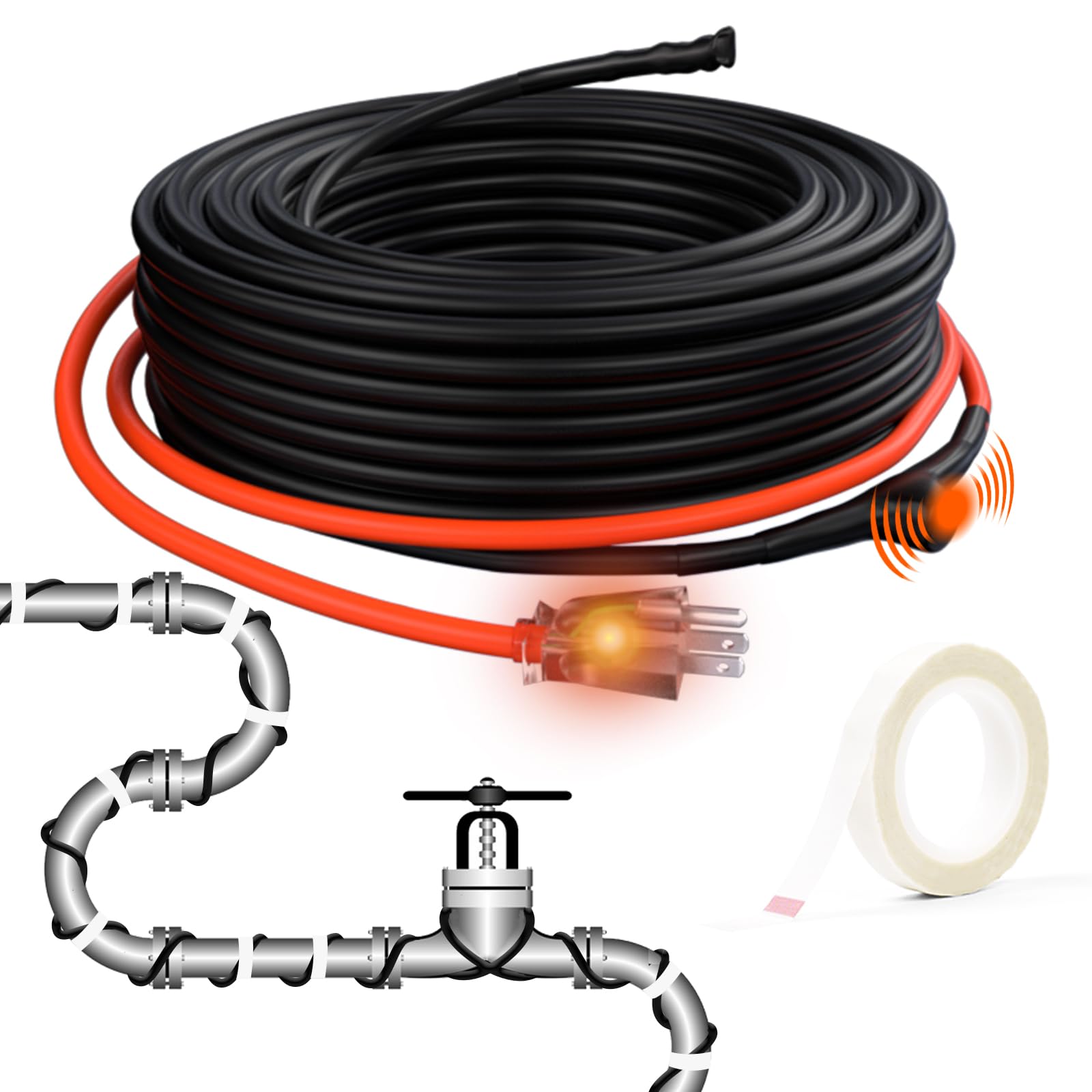 HEATIT 20ft Self-Regulating Pipe Heating Cable for Pipe Freeze Protection