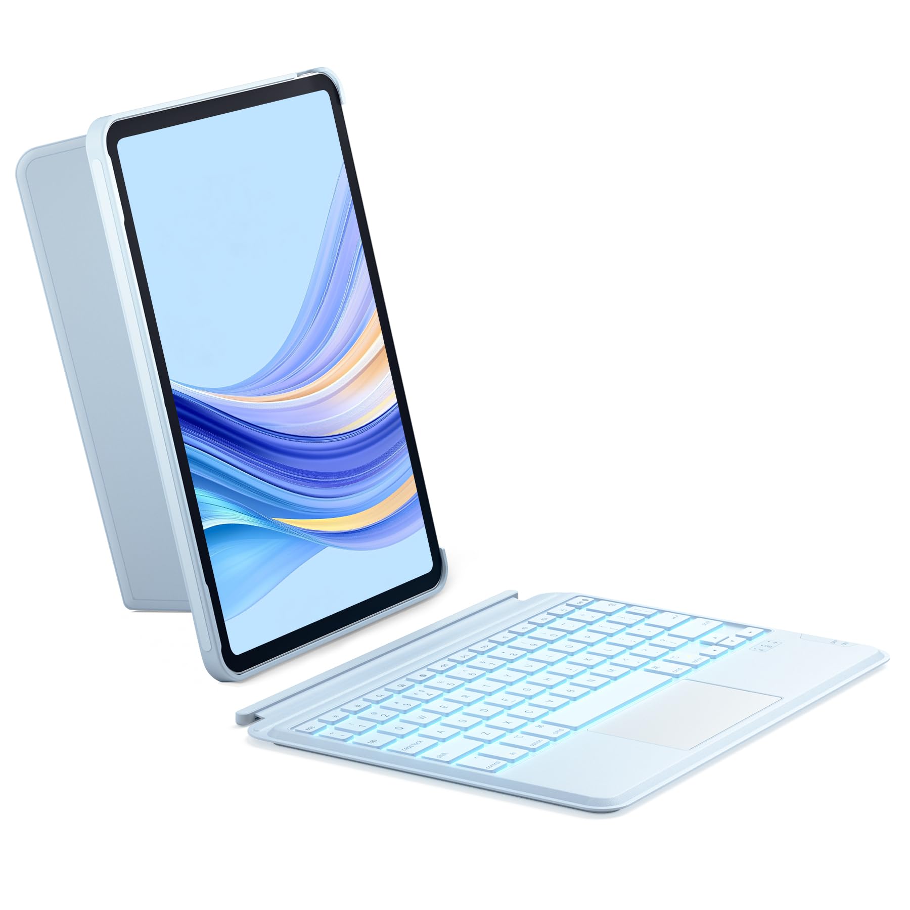 Inateck iPad 11th/10th Generation Case with Keyboard, Detachable Keyboard Case with 7-Color Backlight and Touchpad for iPad 10th(10.9"),ipad 11th Generation(2025 A16), KB04112 Blue
