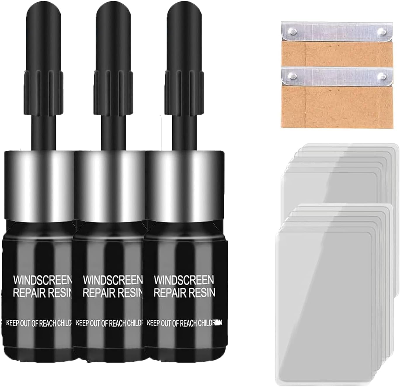 Cracks Glass Kit, Glass Repair Fluid, Resin Based Mirror Repair Kit, Nano Fluid Filler for Repairing Chips, Cracks, Star Cracks (3)