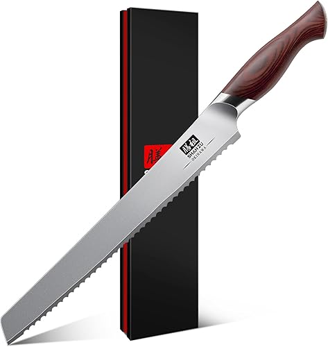 Miniatura 13 de SHAN ZU Cuchillo de chef de 8 pulgadas, cuchillo de cocina profesional de acero inoxidable 10Cr15Mov de alto carbono japonés, cuchillo japonés ultra