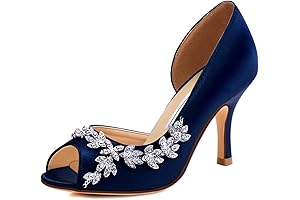 Elegant Park Rhinestone Peep Toe Wedding Heels