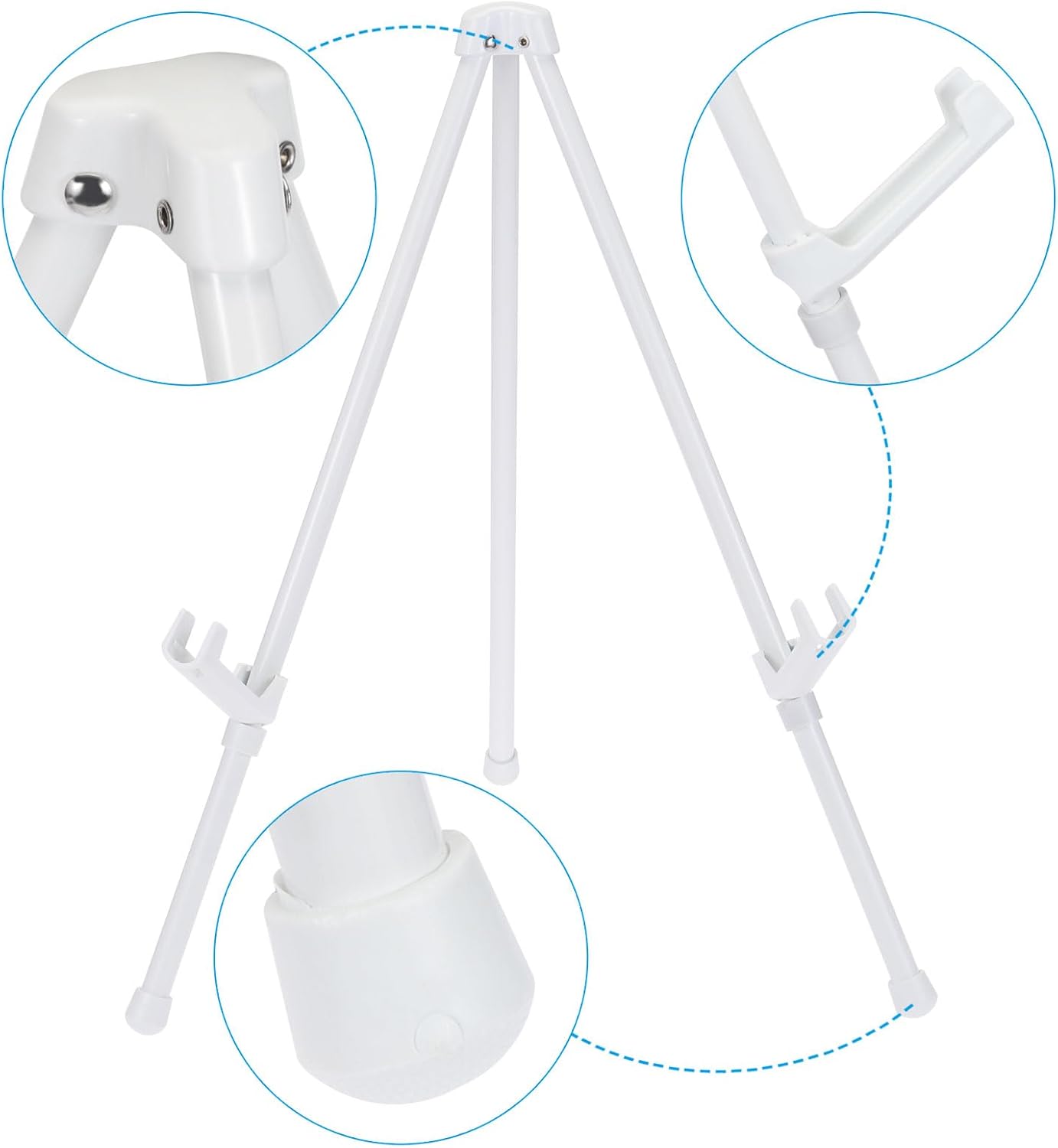 PATIKIL 2Set Tabletop Easel Stand for Display, 14in Table Top Easel Stand Small Portable Tripod Aluminum for Signs Poster Art Painting Decor Picture Wedding, White