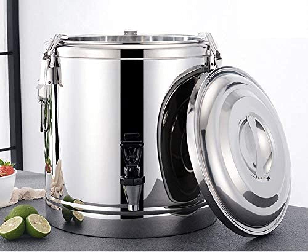 Distributore di acqua calda da 10 l, isolato per tè, secchiello per ghiaccio, scalda bevande, dispenser per bevande, urna in acciaio inox, per caffè, acqua, latte, tè e zuppe
