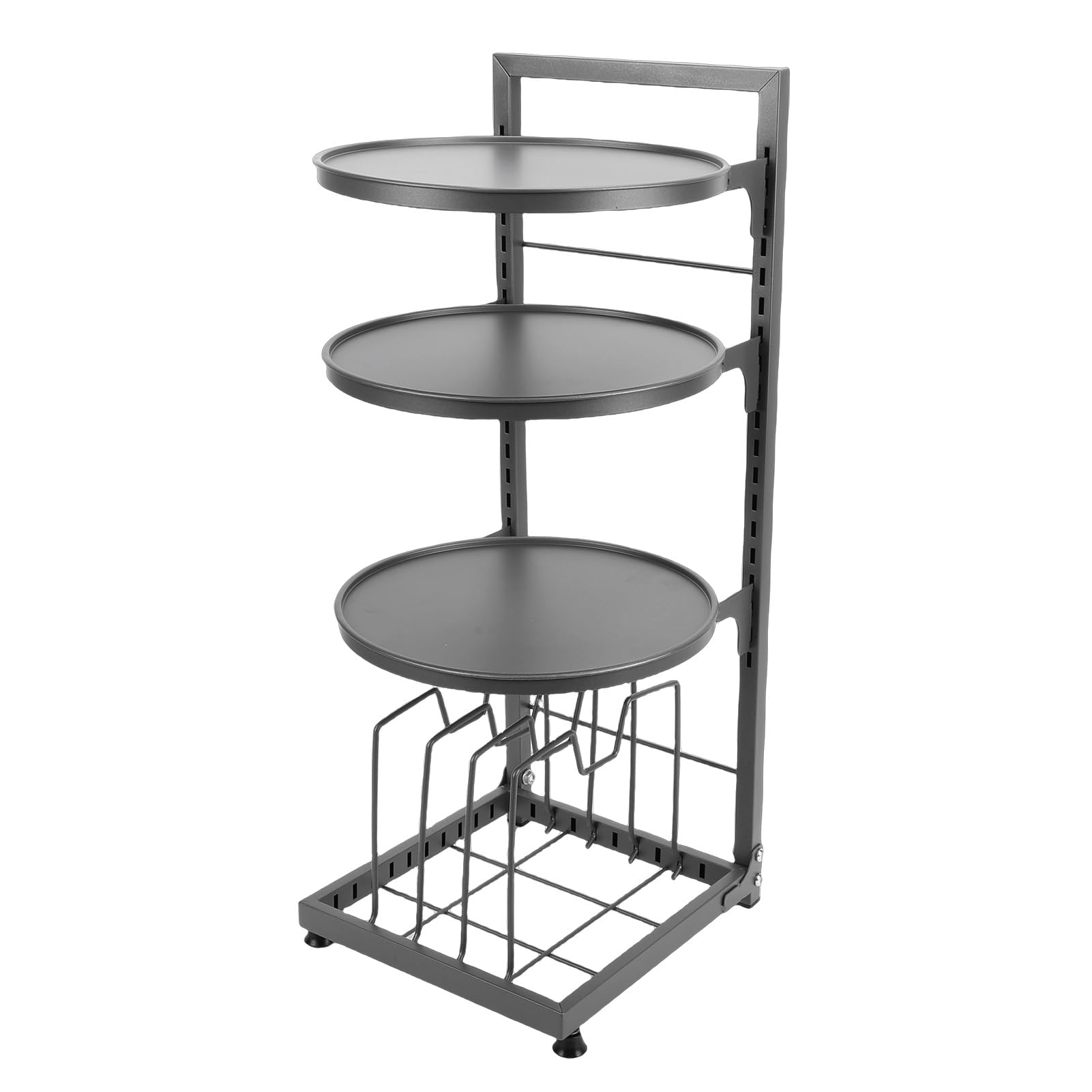 TOPINCN Organizer per Pentole Sottopensile, Portaoggetti per Pentole e Padelle a 4 Livelli Regolabile in Acciaio Al Carbonio con Design Salvaspazio per Sottolavello Frutta