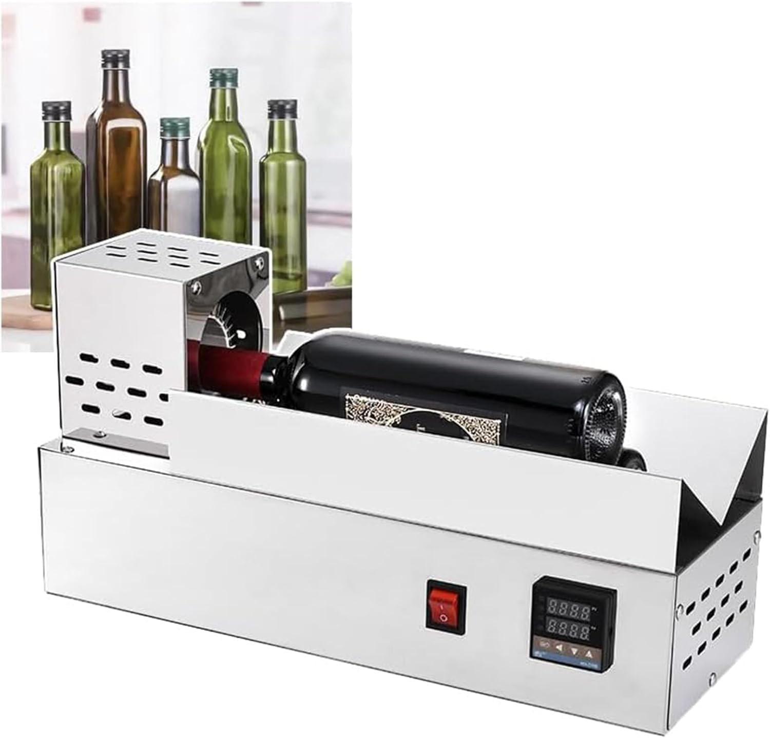 Wine Bottle Foil Capsule Shrinker, 600W Manual Press Sealing Machine