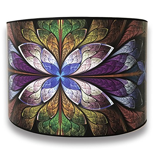 Image of Royal Designs, Inc. Trendy Decorative Handmade Drum Shade, Made in USA, 10in, HBC-8040-10-2, Purple Lotus - 2 Pk