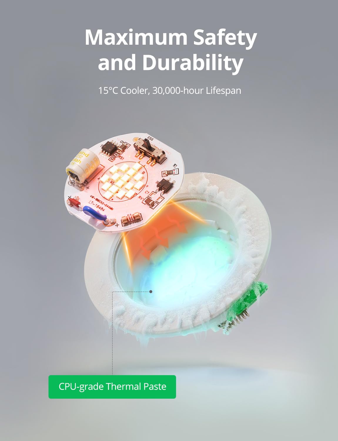 Bojim Reflektor sufitowy LED, możliwość ściemniania, 230 V, IP44, łazienka otwór 68 mm - 80 mm, bardzo płaskie oświetlenie wpuszczane 5 W, ciepła biel, neutralna zimna, do kuchni, sypialni, salonu