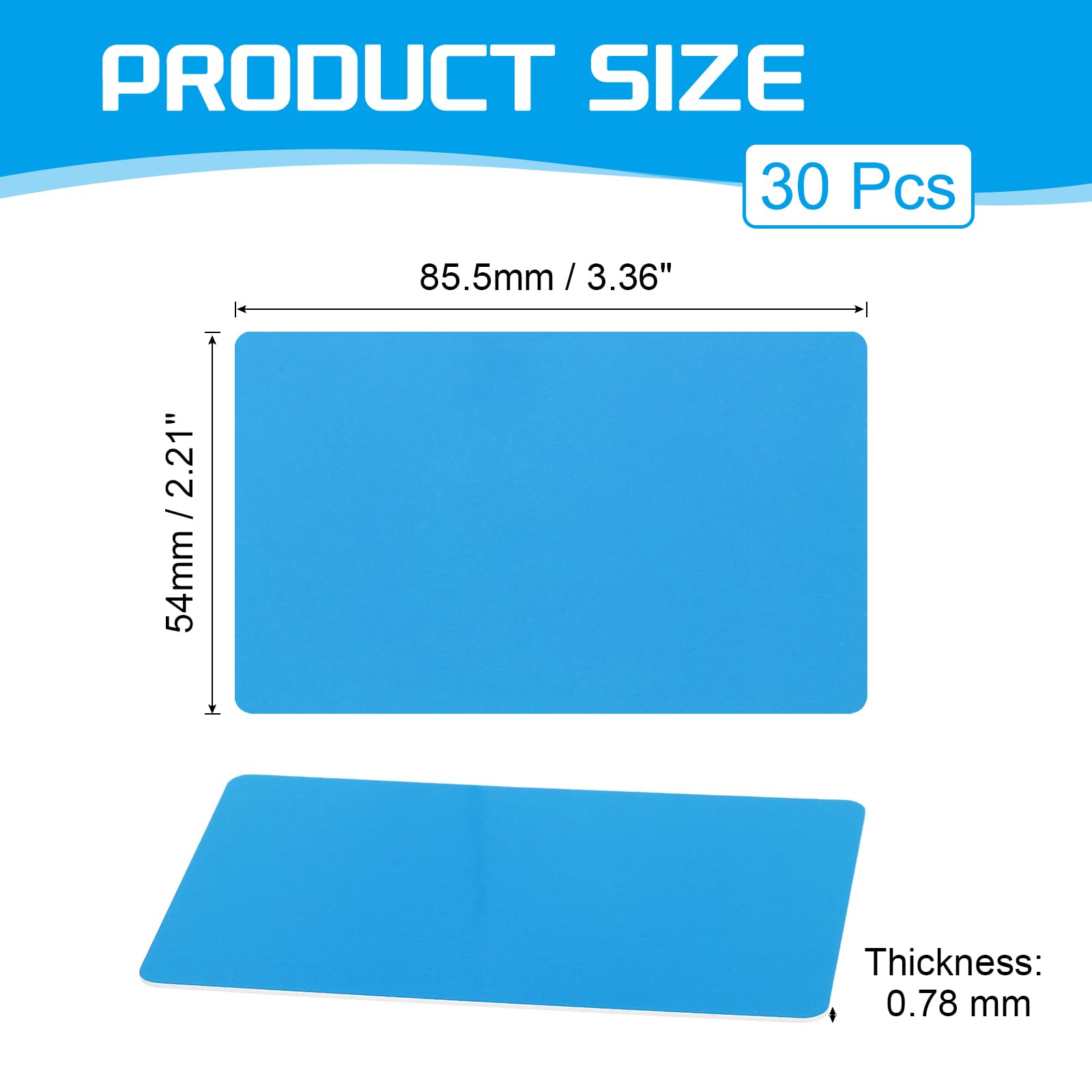 PATIKIL Blank PVC Cards, 30 Pack Inkjet Plastic ID Card CR80 30 MIL White Printable Business Cards - Image 2