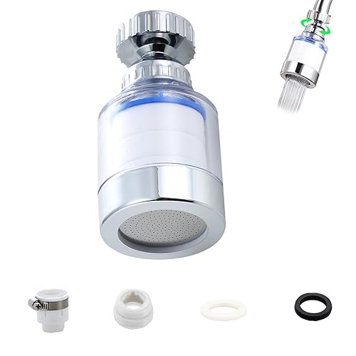 Filtro de grifo de cocina, rotación de 360 para agua del grifo de cocina del hogar, a prueba de salpicaduras y filtro de aumento de presión para