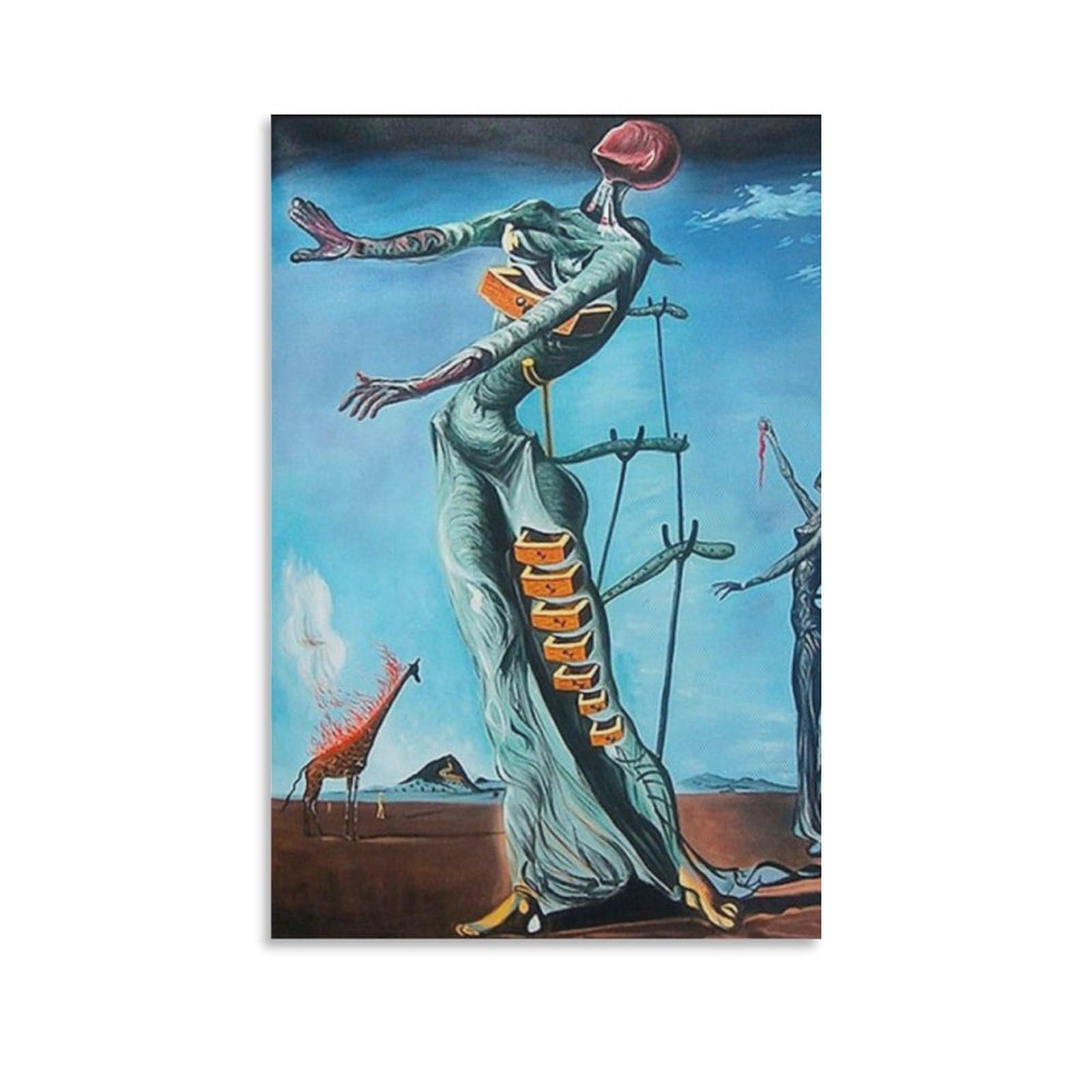 Amazon.co.jp: サルバドール・ダリ《燃えるキリン》ポスター