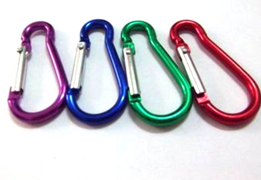 4 Mix Color Aluminum Carabiner Snap Hooks Key Ring Keychains Clip Easy Hanging Portable