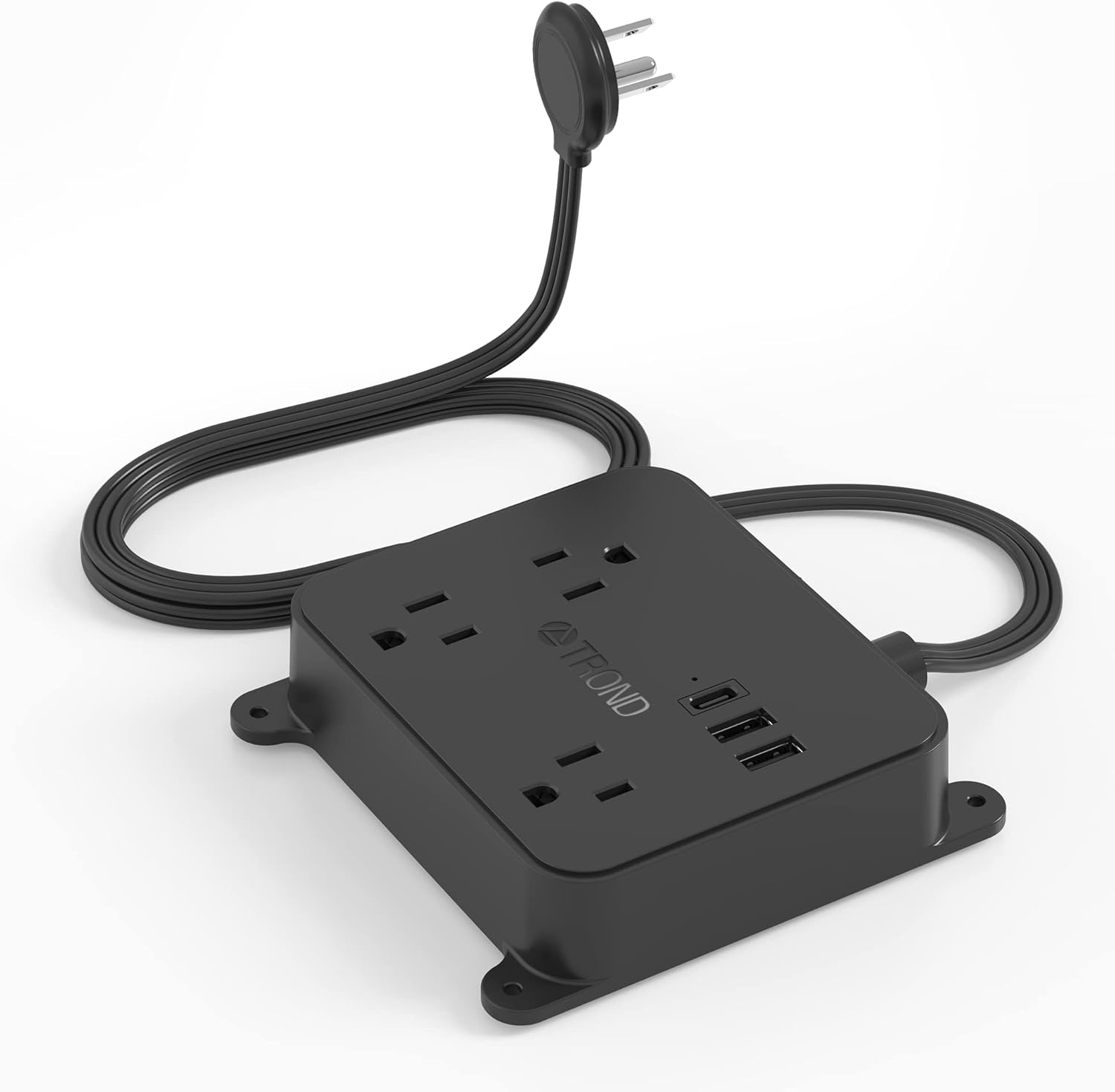 Flat Plug Power Strip TROND Ultra Thin Extension Cord