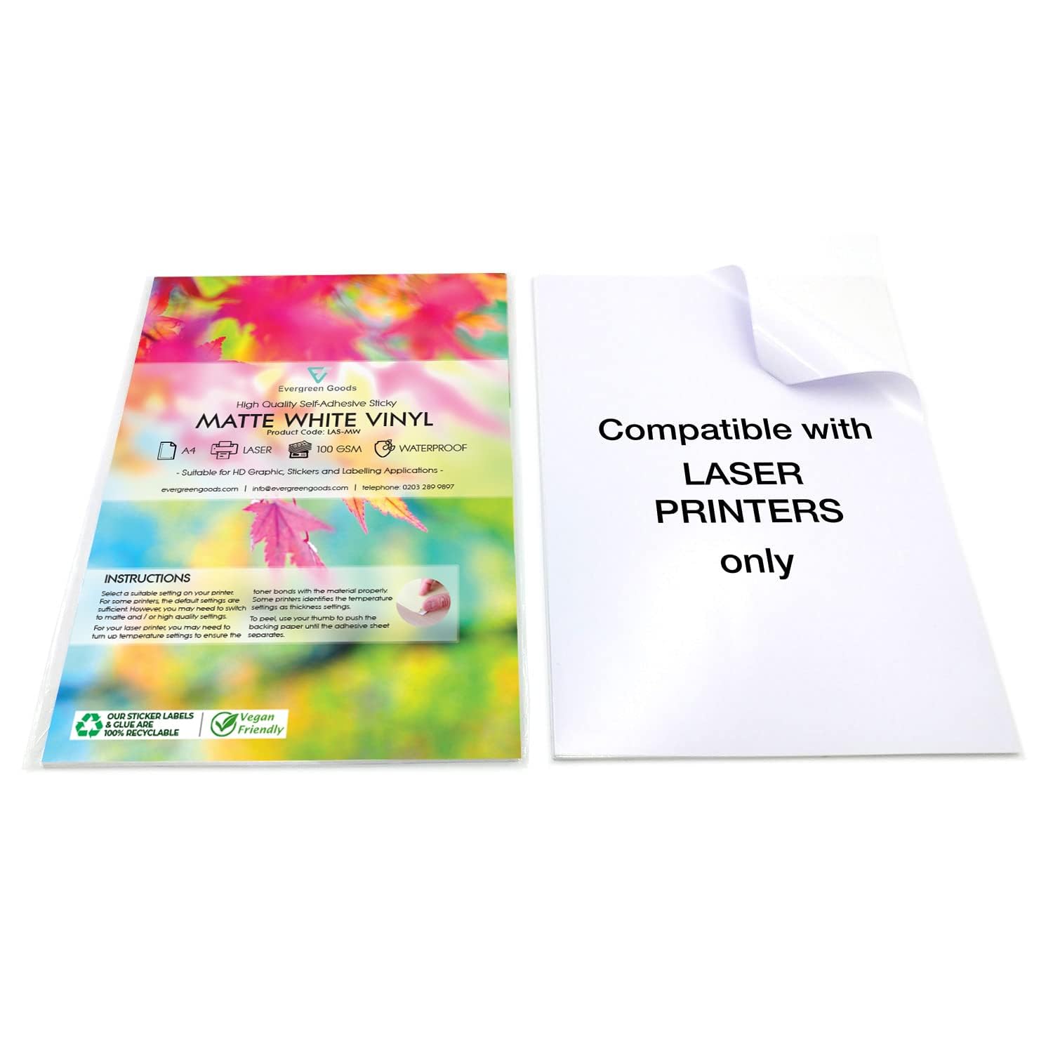 30 vellen stickerpapier om te bedrukken, 100% transparante