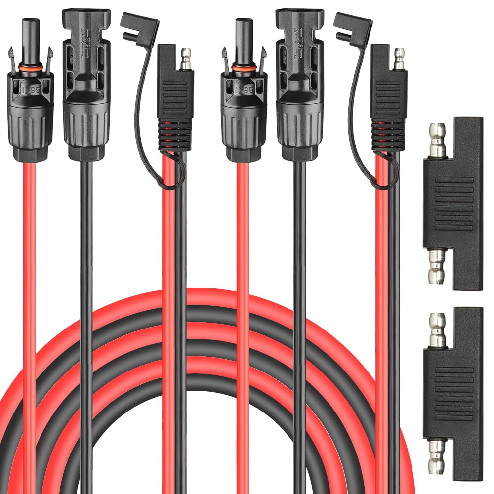 Xiatiaosann 10AWG Solarpanel Kabel zu SAE Stecker, Solar Stecker & Buchse Adapter zu SAE PV Verlängerungskabel für RV, Solarpanel (2 Pack, 50cm/1.6FT)