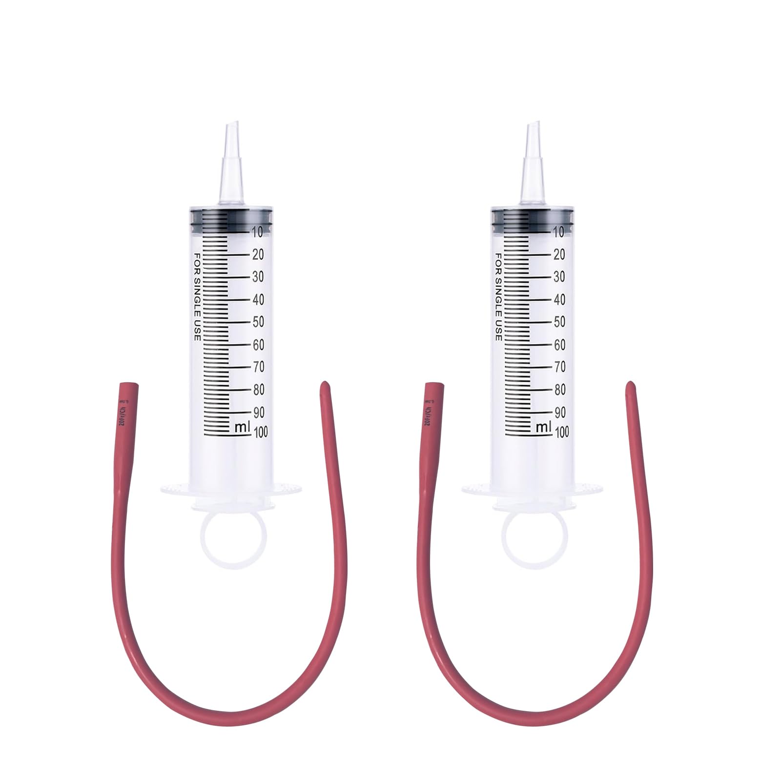 Yitaocity 2 Set Lamb and Goat Kid Feeding Kit -2X 20FR Tube, 2x20/60/100ml Reusable Drench Goat Syringe for Lamb, Dog, Sheep,Piglet,Rabbit Feeding (100ML)
