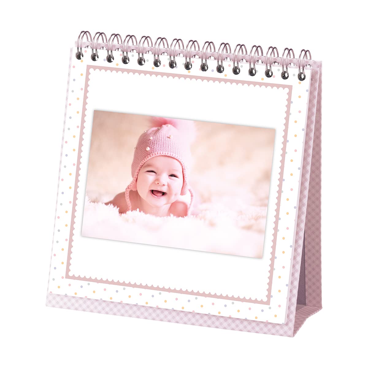 Rössler Baby Girl 13291928900 Photo Table Stand with Wire-O Binding 12 Sheets 190 x 190 mm Pink