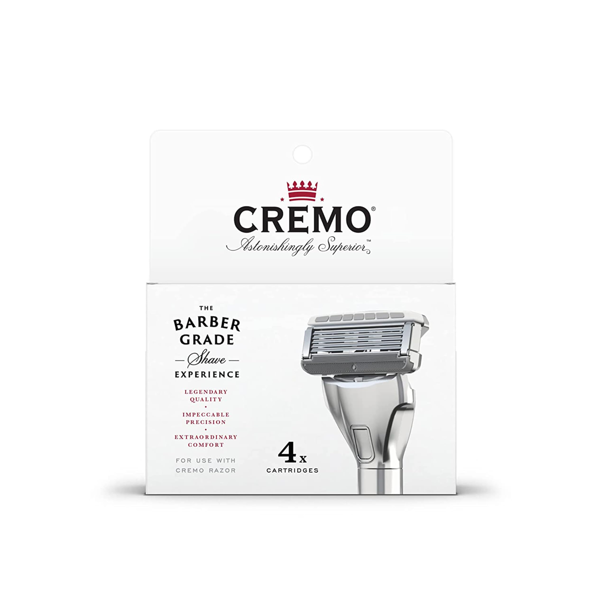 CREMO Razor Blade Refills for Men - Fights Razor Burn - 4 Pack
