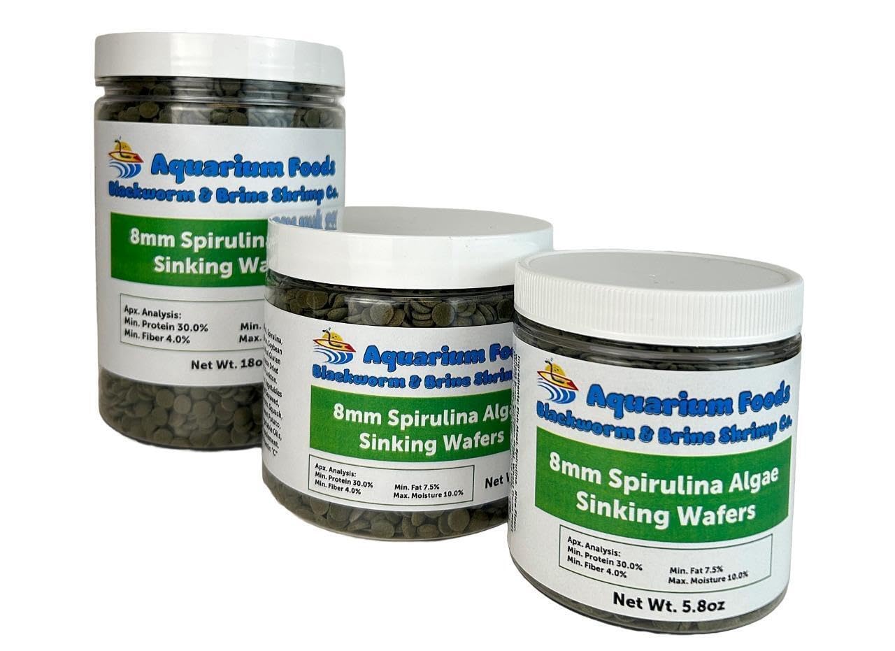 Aquatic Foods Inc 8mm - 1 3 Mini Sinking Spirulina Veggie and Algae Wafers for Bottom Tropical Fish