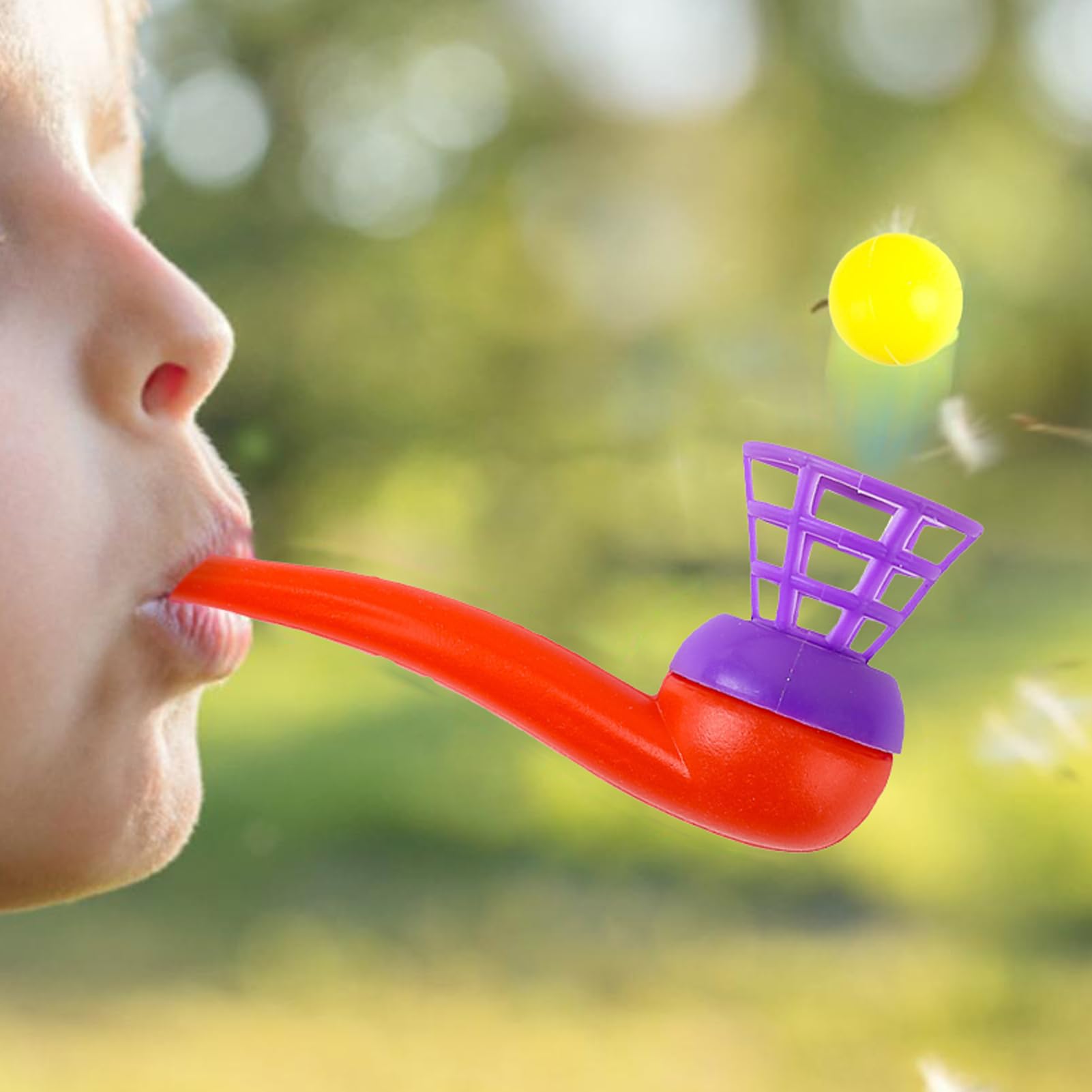 Palline soffianti per Il Controllo della respirazione - Confezione da 10 con cannucce, Gioco di di bilanciamento della destrezza, Giocattolo affidabile per alleviare la consapevolezza e l'ansia