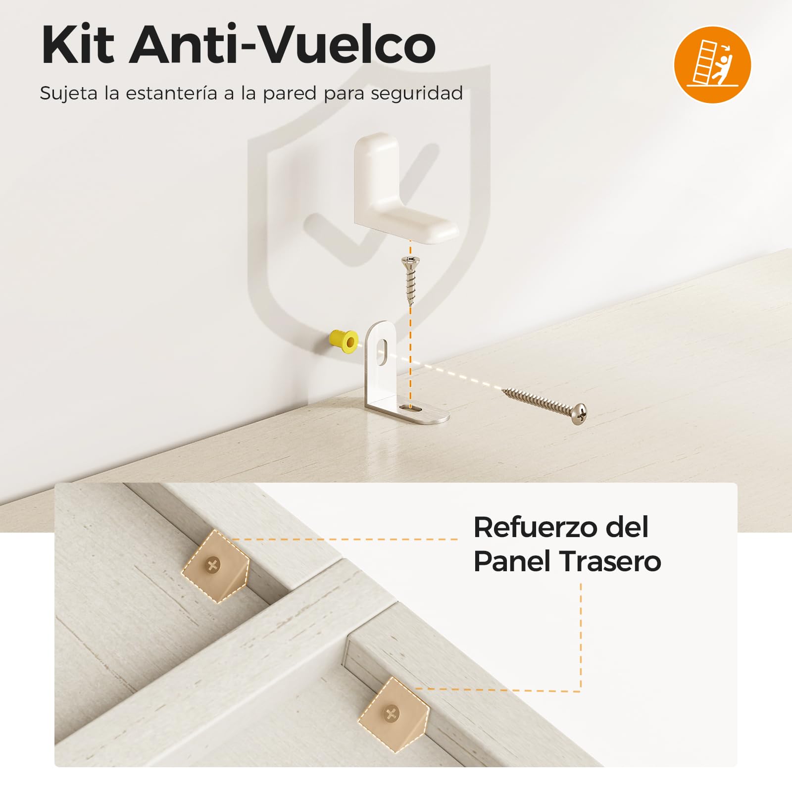 Coleshome Estantería con Puertas Cajones 5 Niveles, Librería 164cm Blanco | Montaje Fácil 164x48x24cm Estantería Cajón Repisas Ajustables Antivuelco 60-80 Libros Salón Dormitorio Oficina