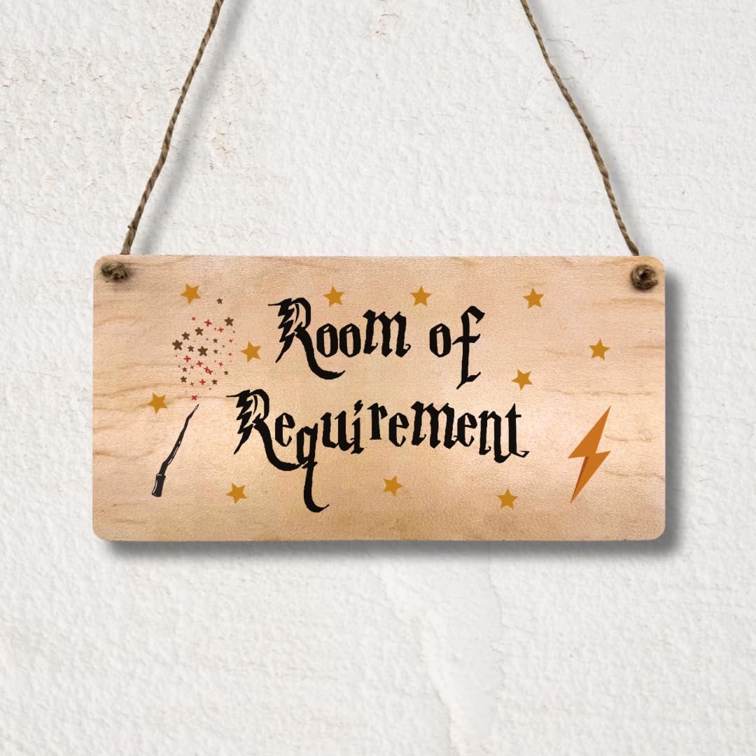 Second Ave Gift Company Neutral/Classic Second Ave Wizard Room Of Requirement Wooden Hanging Gift Rectangle Home Sign Plaque