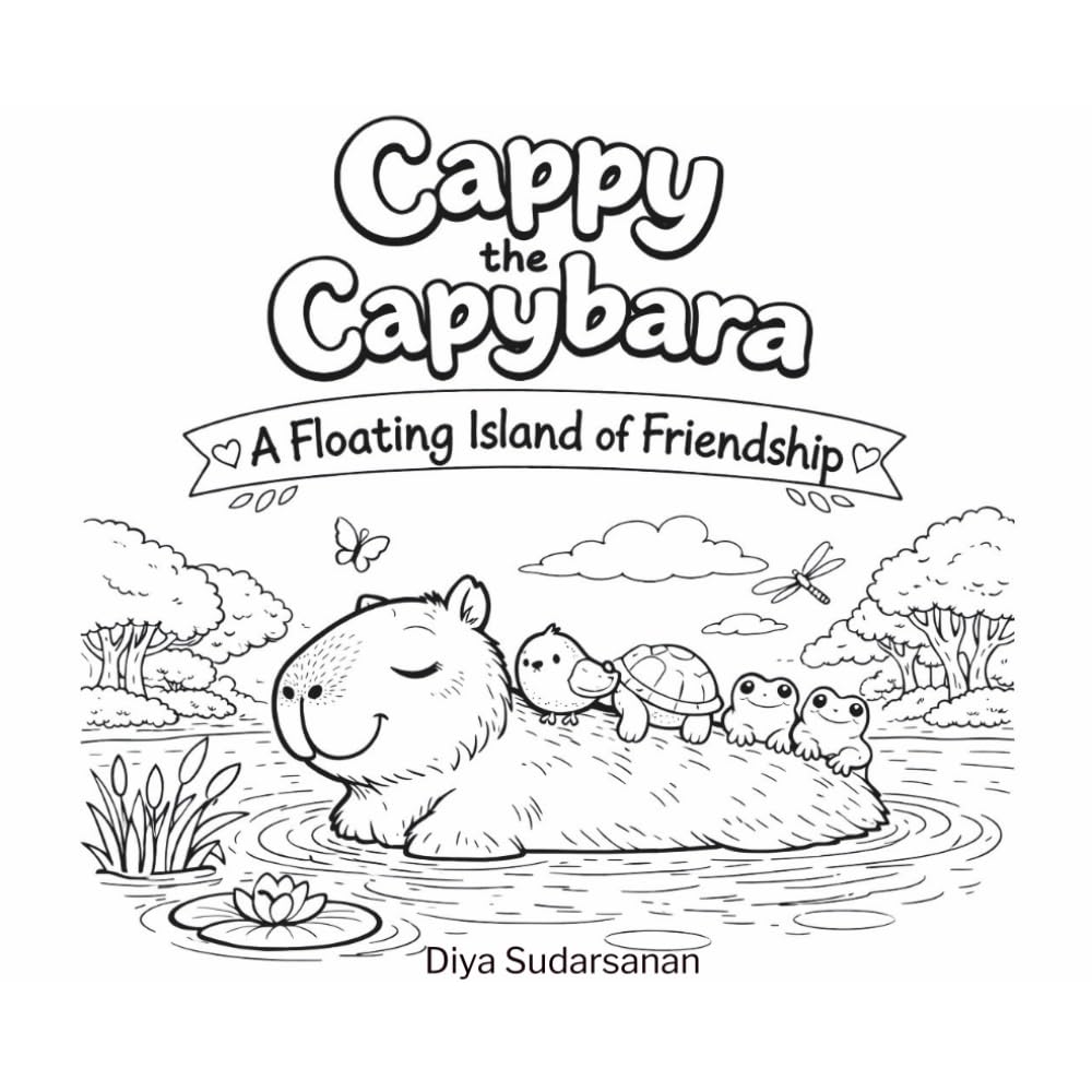 Cappy the Capybara: A Floating Island of Friendship: A Kindness Coloring Book About Friendship, Helping Others, and Gentle Hearts