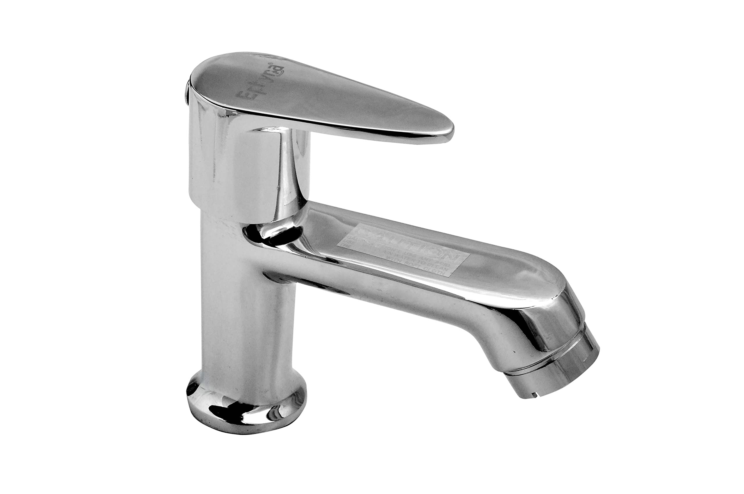 EPHYRA Delta Brass Pillar Cock Bathroom/Washbasin Faucet/Tap with Base and Pillar Chest Nut, Chrome Finish (E180001)