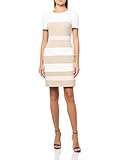 Women&apos;s Short Sleeve Striped Scuba Crepe Sheath Mini Dress