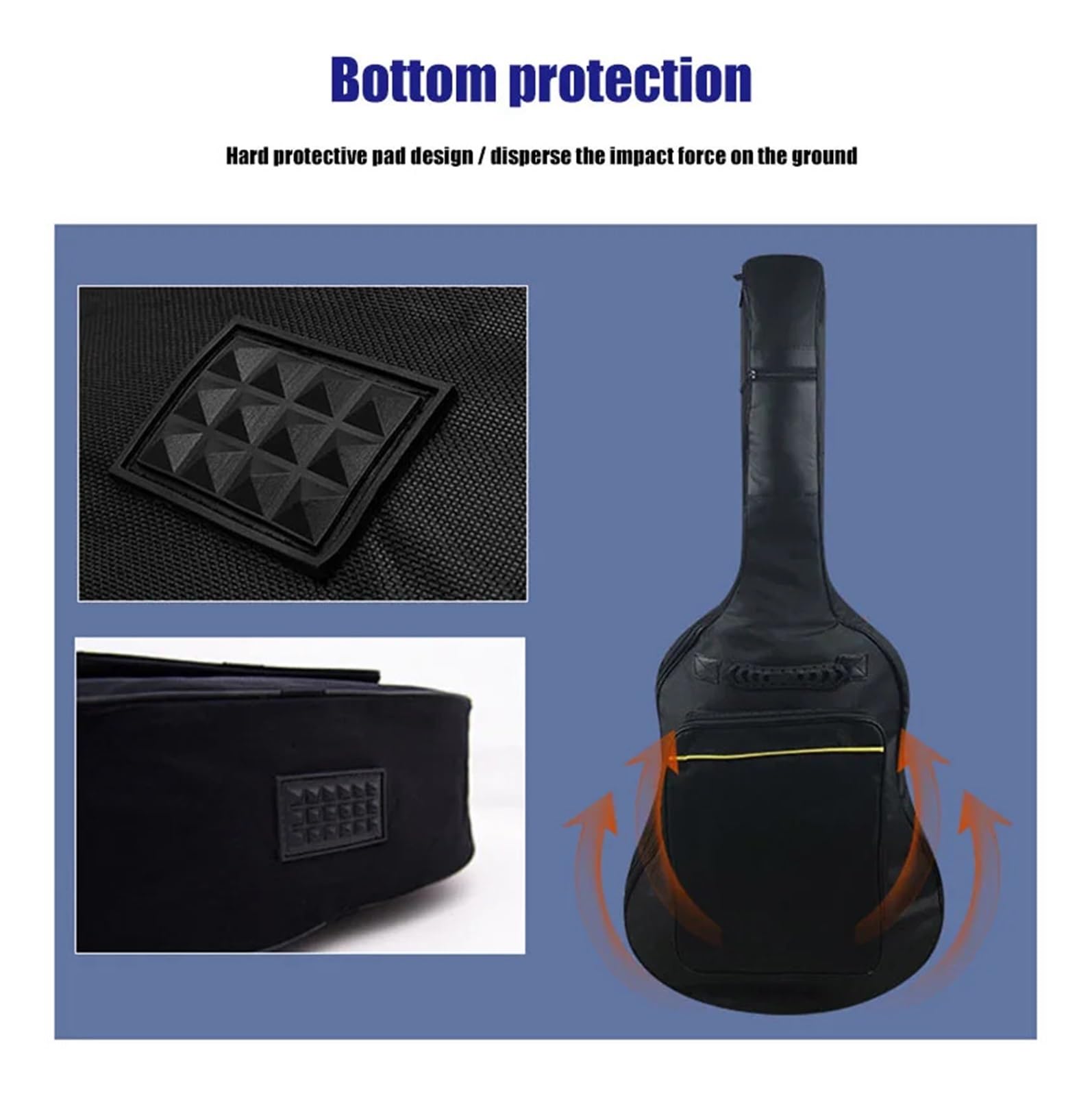 Funda para Guitarra Bolsa de Guitarra, Mochila Impermeable de algodón Grueso, clásica, Folk, 40/41 Pulgadas(Color 06)