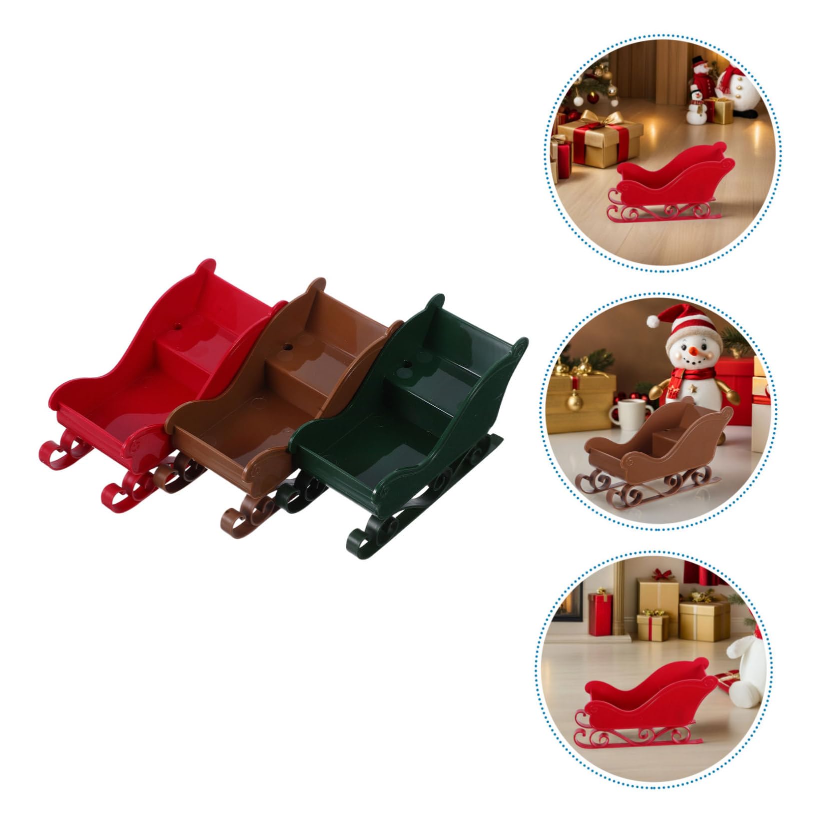 Cabilock 3piezas Decoración de Trineo Navideño para Mesa Mini Trineos de Adornos de Escritorio para Navidad para Decoración de Ventana y Mesa