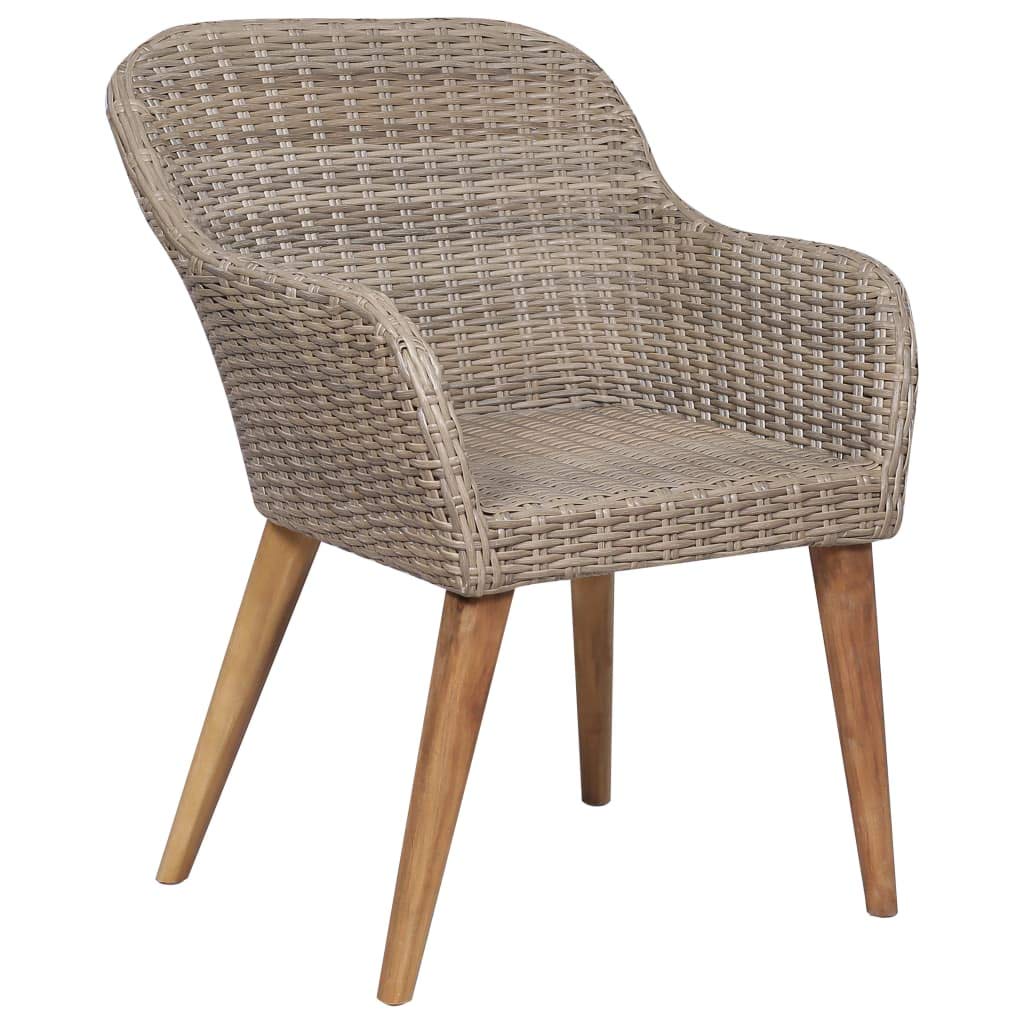 Festnight Lot de 2 Chaises d'extérieur Fauteuil en résine tressée Fauteuil de Jardin Chaise de Jardin en résine tressée Marron et Gris foncé