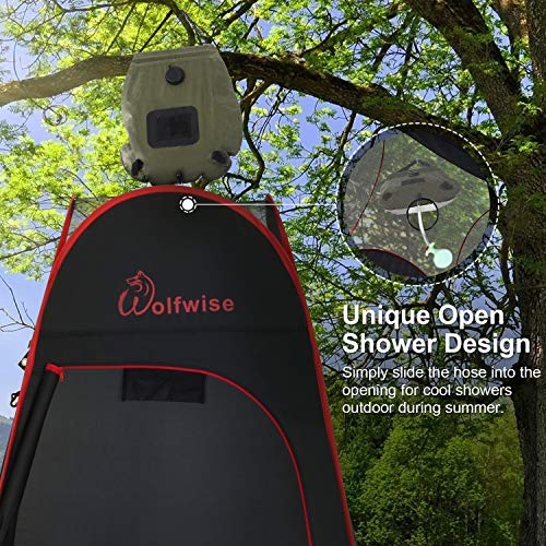 WolfWise 6.6FT Portable Pop Up Privacy Tent Spacious Changing Room for Camping Biking Toilet Shower Beach