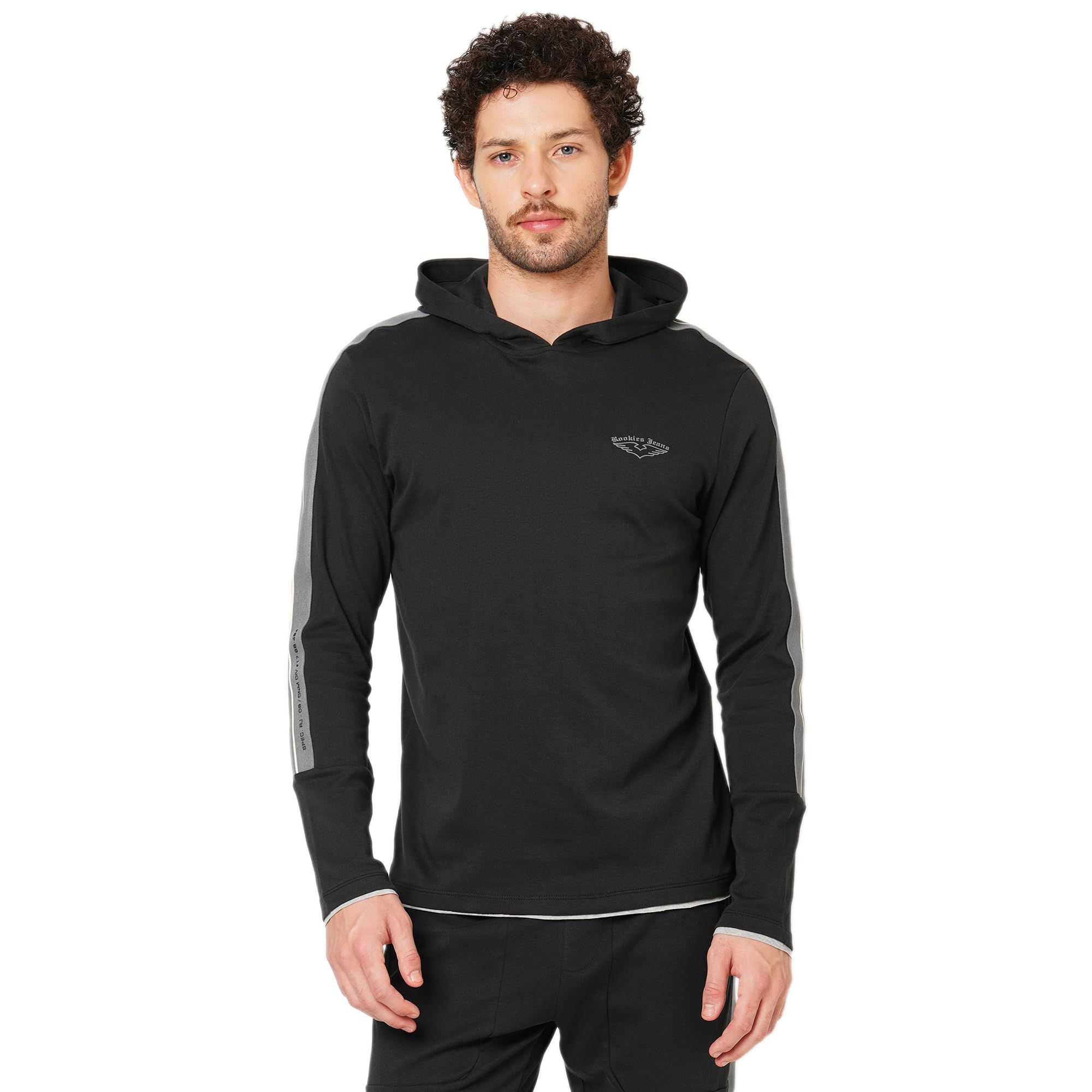 ROOKIES Pure Comfort Elegance Full Sleeve Slim Fit 100% Cotton Athleisure Hoodie T-Shirt