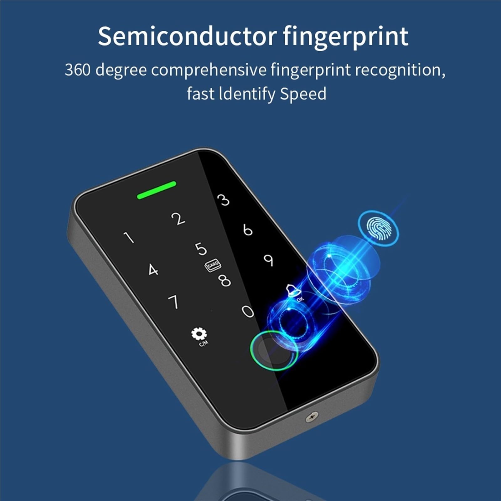 Zestaw kontroli dostępu, Podwójny RFID 125 Khz + 13,56 MHz NFC Zewnętrzna klawiatura kontroli dostępu za pomocą linii papilarnych IP67 Wodoodporny mechanizm otwierania drzwi biometrycznych(B)