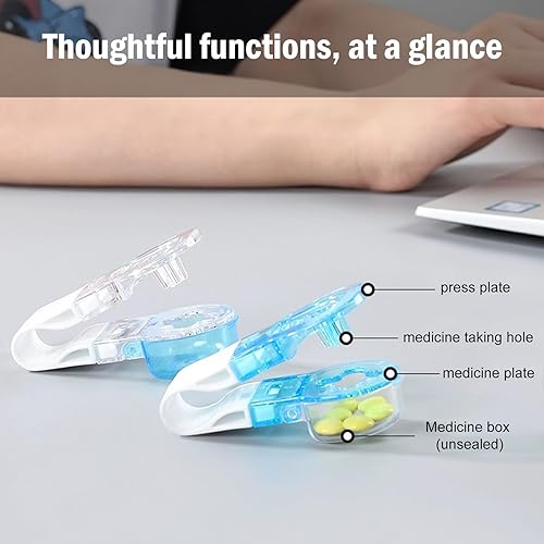 Miniatura 5 de Atlodas Removedor de pastillas portátil, organizador diario de píldoras, píldoras para tabletas, herramienta de asistencia para personas mayores,
