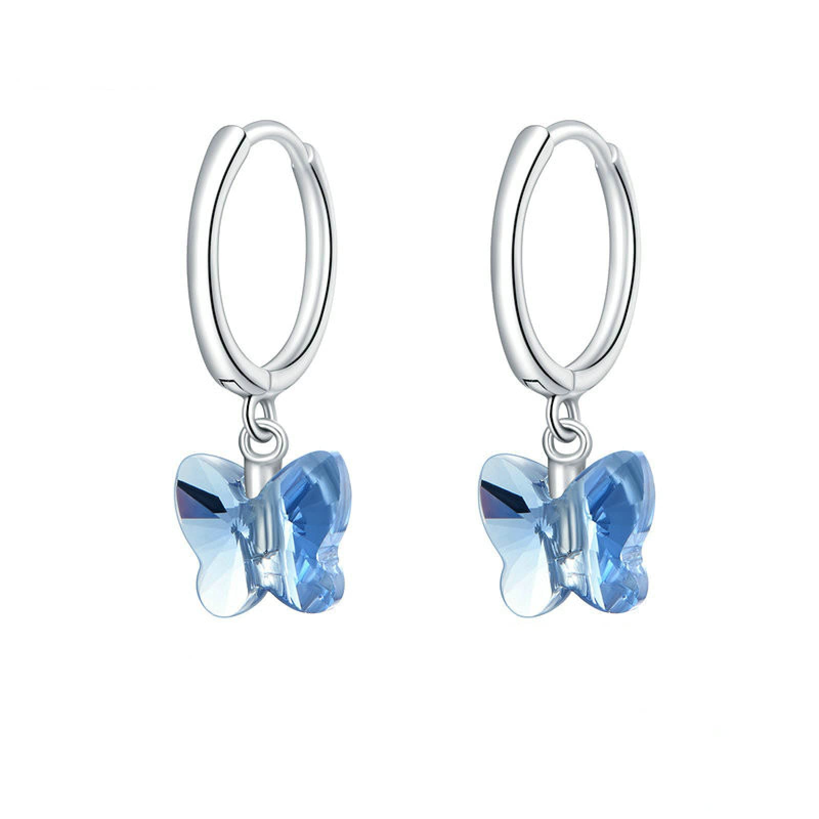 RWRAPS Orecchini per Ragazza Orecchini a Bottone in Argento Sterling 925 Orecchini a Bottone a Farfalla di Cristallo per Orecchini da Sposa Gioielli in Argento da Donna