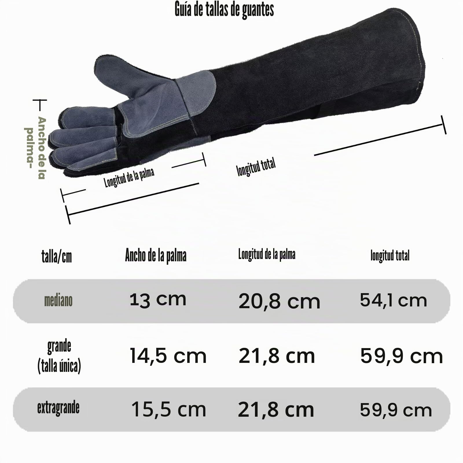WZQH 60 CM Guantes Manejo Animales Cuero, Se Utiliza Para Atrapar Reptiles, Adiestramiento Perro, Coger Gato, Pájaro, águila, Serpiente,etc. Anti Mordida, Anti - Espinas L