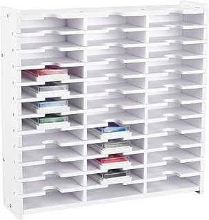 UNICRAFTALE Soporte para tampón de tinta, organizador de 36 rejillas, caja de almacenamiento para tampones, almohadilla de tinta blanca, organizador para escritorio, organizador de almacenamiento para