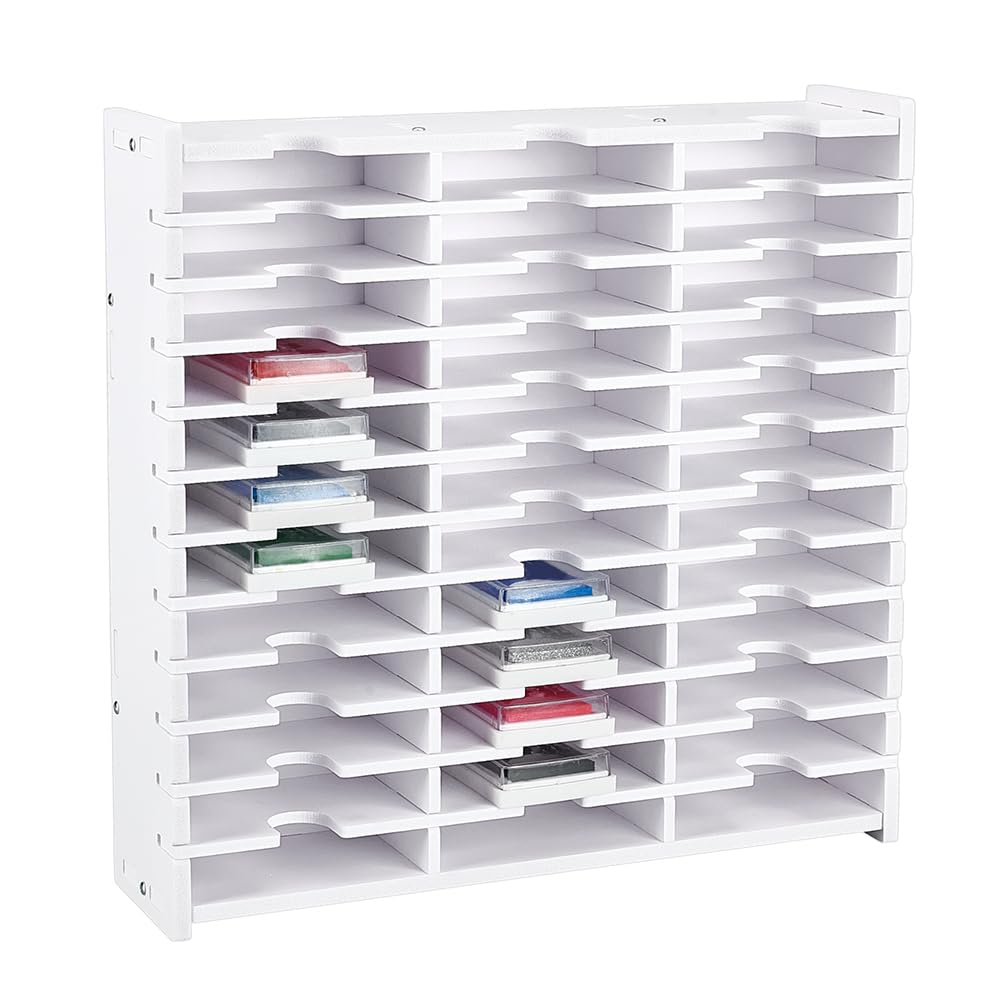 UNICRAFTALE Support de Rangement pour Tampons Encreurs 36 grille Boîte de Rangement pour Tampons Encreur Support Organisateur Tampon Encreur de Bureau Organisateur de Rangement Support Mural Empilable