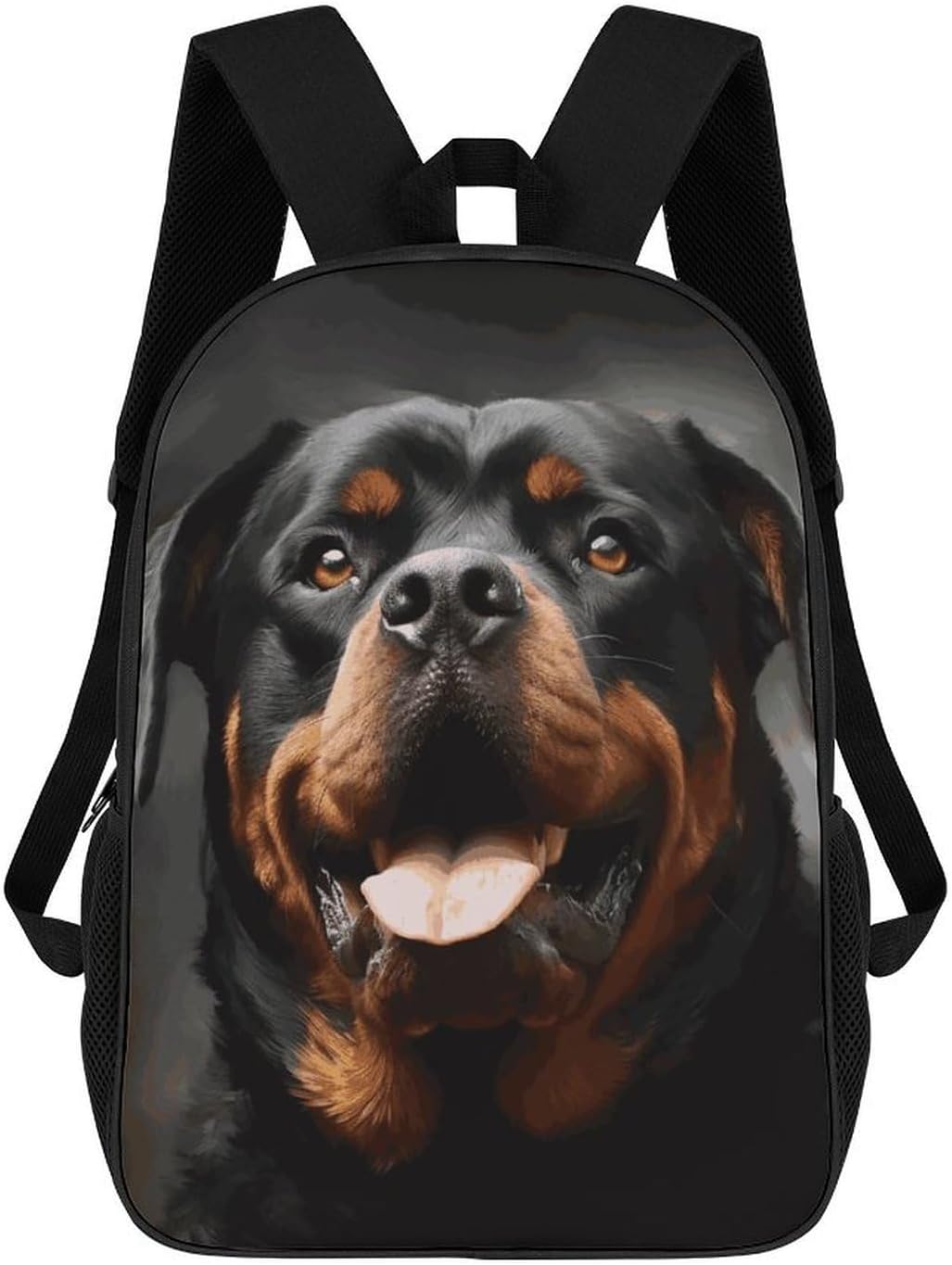 Cool Rottweiler Dog Art Large Backpack for Work, 17 Inch Laptop Bag