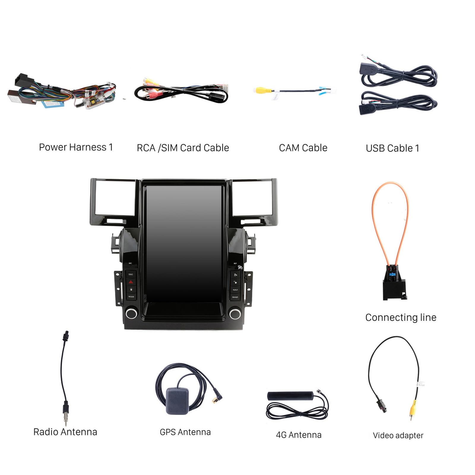 8gb+128gb,Android 13.0 Autoradio 2 Din Stereo con 4G WiFi DSP SWC Carplay per Range Rover Sport L320 2005-2009 GPS Navi 12.1 Pollici Tablet Lettore Multimediale FM BT Receiver
